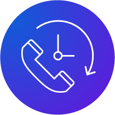 Icon of phone with clock (follow up)